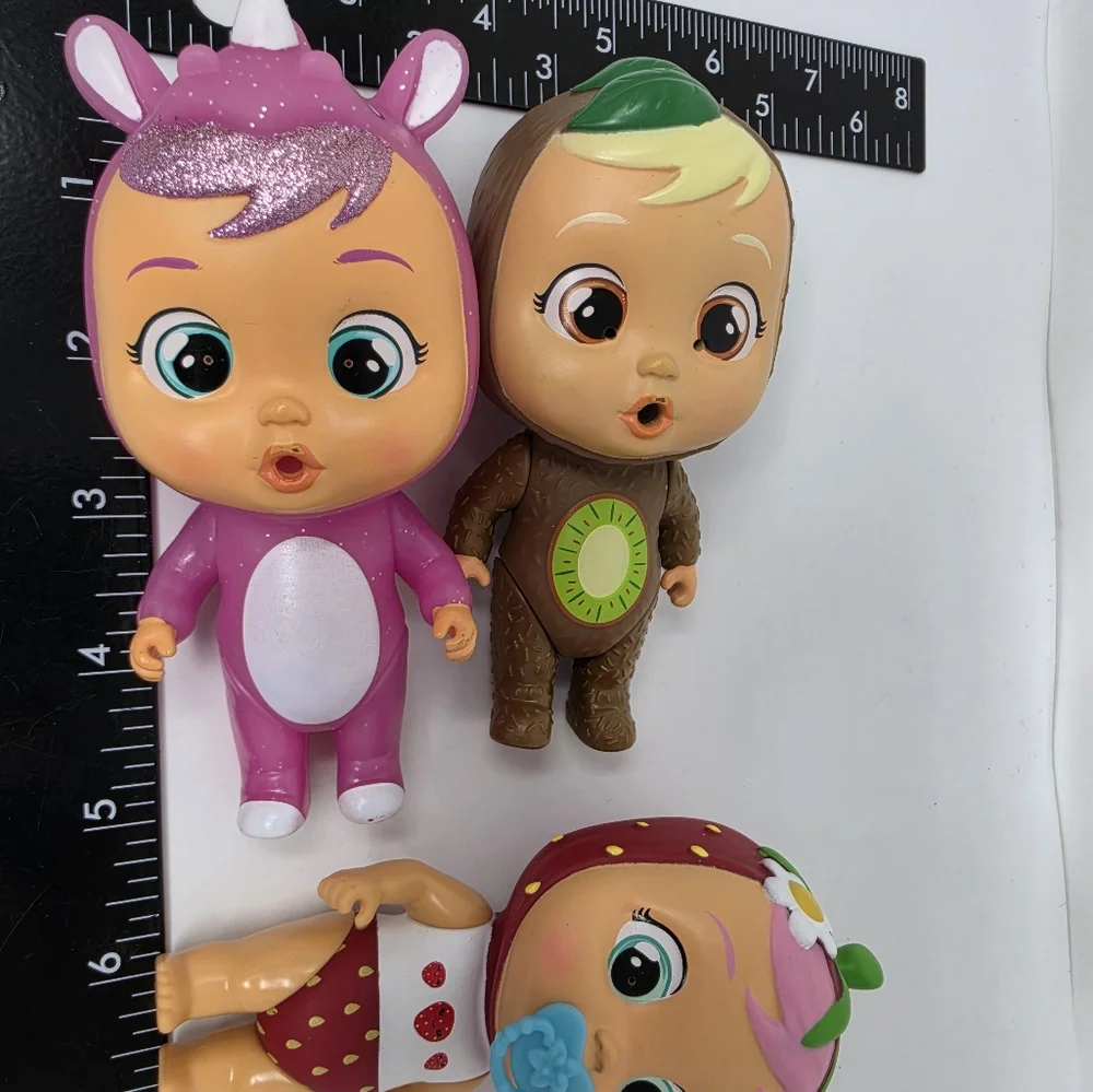 IMC Toys Cry Babies Baby Doll Unicorn Strawberry Kiwi Lot of 3